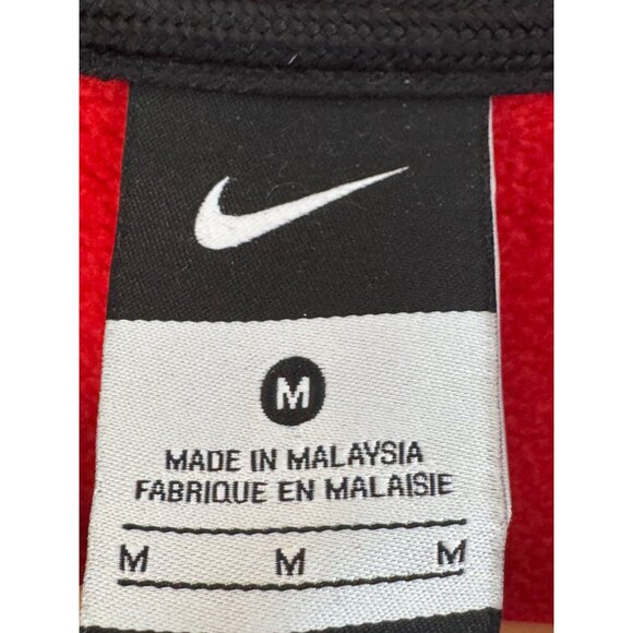 Nike Red Pullover Sweatshirt Mens Medium Half Zip Cotton-Blend Casual - Picture 2 of 5